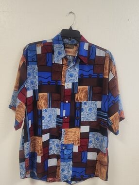 Monzini Collection Moda Italy Vintage Buttoned Down  Mens Shirt Size L